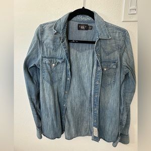 Double RL Denim Button-Down